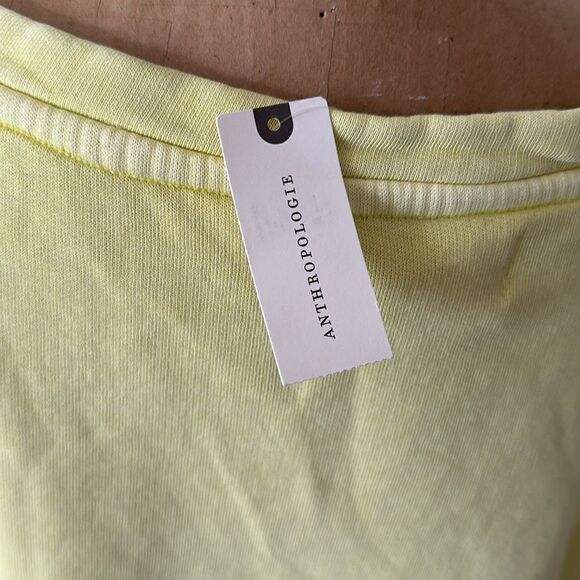 Anthropologie sz S Boxy Crop Sweatshirt NWT limr green crop dolman sweatshirt - Picture 9 of 16